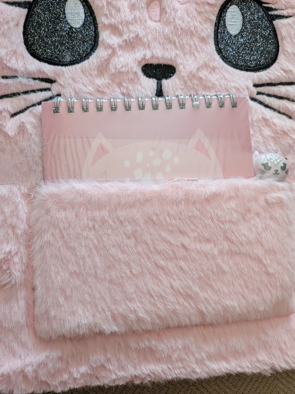Pink Furry Cat Sketchbook & Notebook Bundle